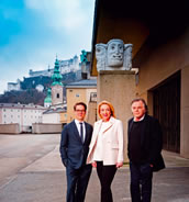 Lukas Crepaz (Kaufmännischer Direktor), Kristina Hammer (Festspielpräsidentin), Markus Hinterhäuser (Intendant). Foto: SF/Peter Rigaud